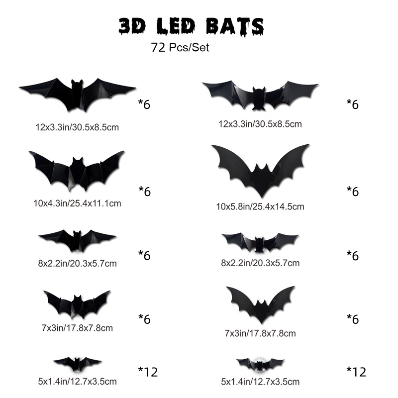 🦇Spooky 3D Bat LED Wall Light, Halloween Indoor Outdoor Wall Decoration Light👻