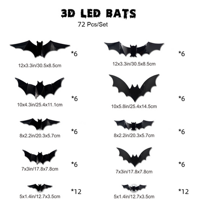 🦇Spooky 3D Bat LED Wall Light, Halloween Indoor Outdoor Wall Decoration Light👻