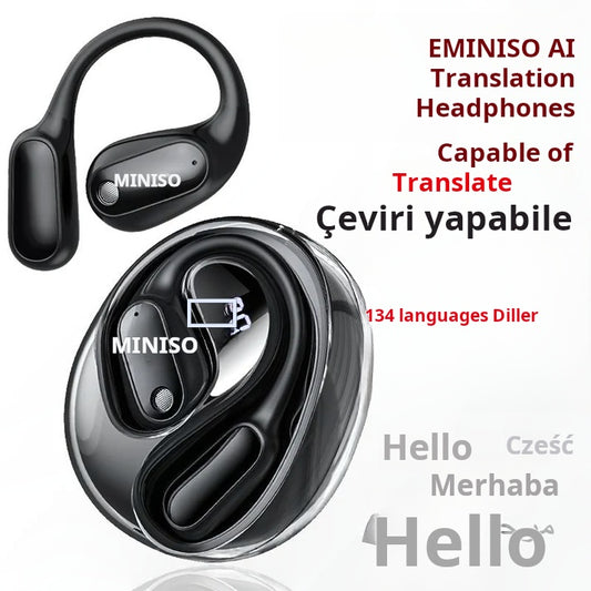 🌐Ki Translation Earbuds – Real-time translation in 134 languages with app🗣️, Bluetooth 6.0, wireless earbuds for music & calls, IPX5 waterproof, long battery life⚡🔋