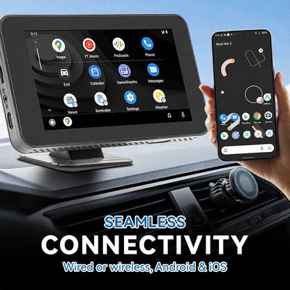 📱4.7-inch HD Touchscreen Multimedia Car Player— Swipe with your fingertips and instantly transform your vehicle into a smart entertainment hub!🚗✨