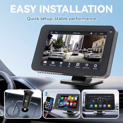 📱4.7-inch HD Touchscreen Multimedia Car Player— Swipe with your fingertips and instantly transform your vehicle into a smart entertainment hub!🚗✨
