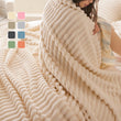 🎁Super Soft Fur Ribbed Fleece Throw Blanket🔥