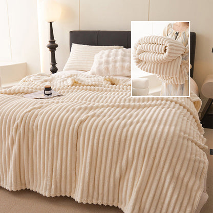 🎁Super Soft Fur Ribbed Fleece Throw Blanket🔥