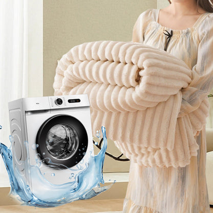 🎁Super Soft Fur Ribbed Fleece Throw Blanket🔥