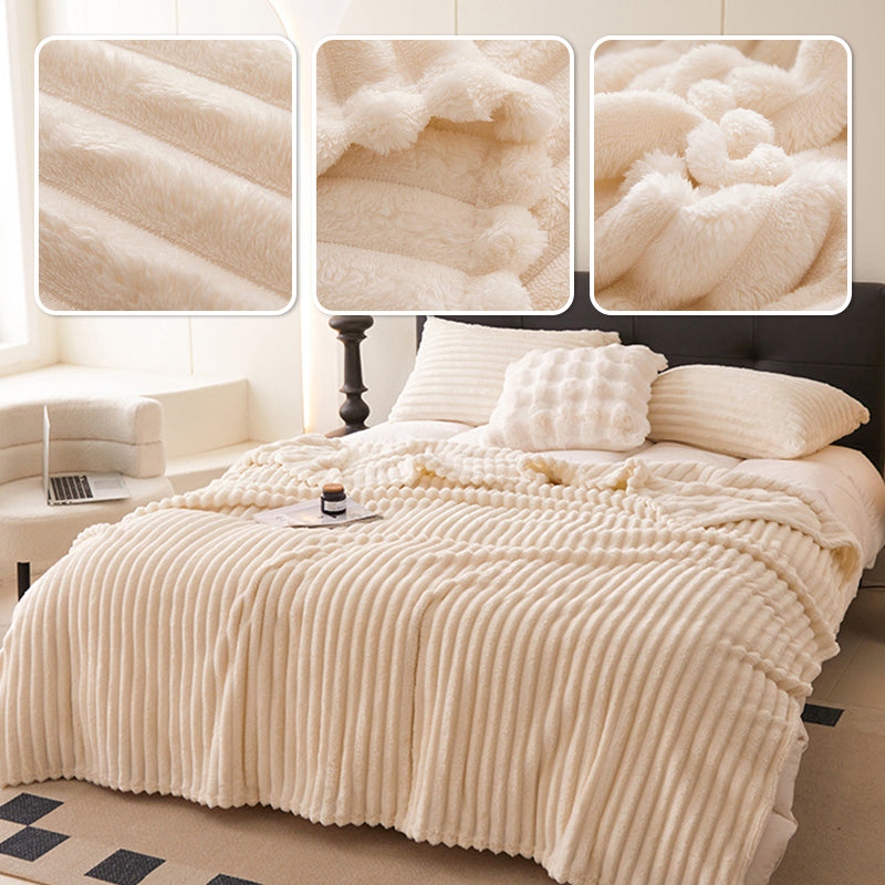 🎁Super Soft Fur Ribbed Fleece Throw Blanket🔥