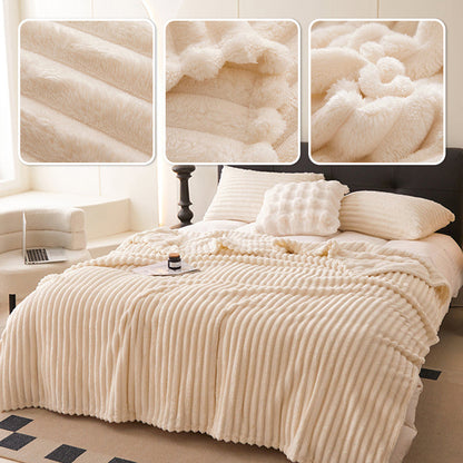 🎁Super Soft Fur Ribbed Fleece Throw Blanket🔥
