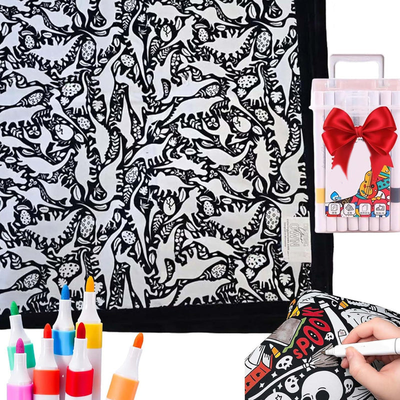 🔥50% OFF🔥DIY Coloring Blanket with Markers