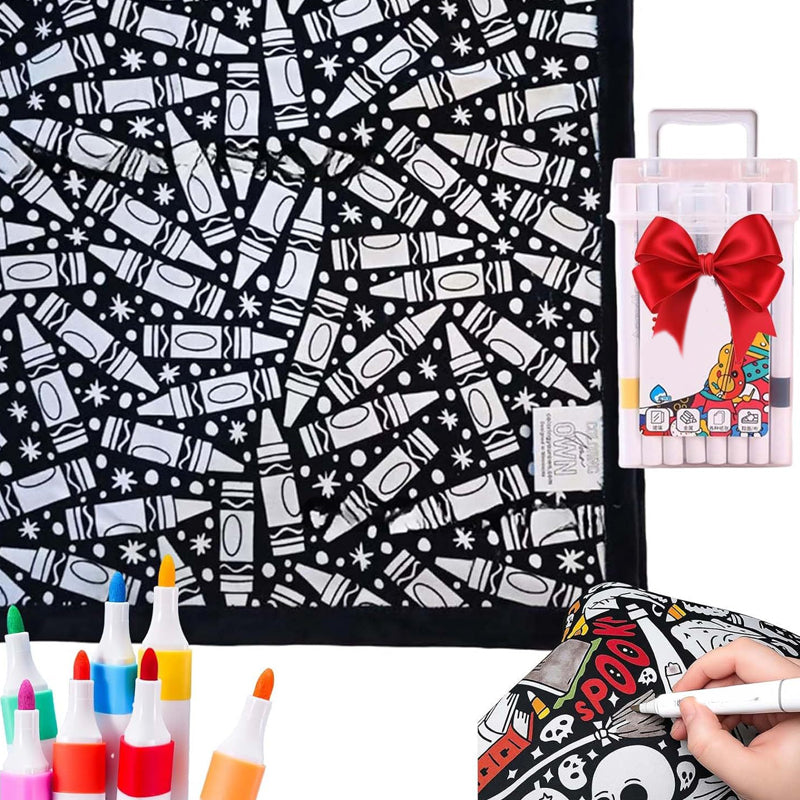 🔥50% OFF🔥DIY Coloring Blanket with Markers