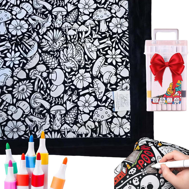 🔥50% OFF🔥DIY Coloring Blanket with Markers