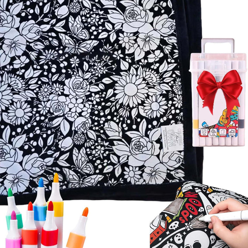 🔥50% OFF🔥DIY Coloring Blanket with Markers