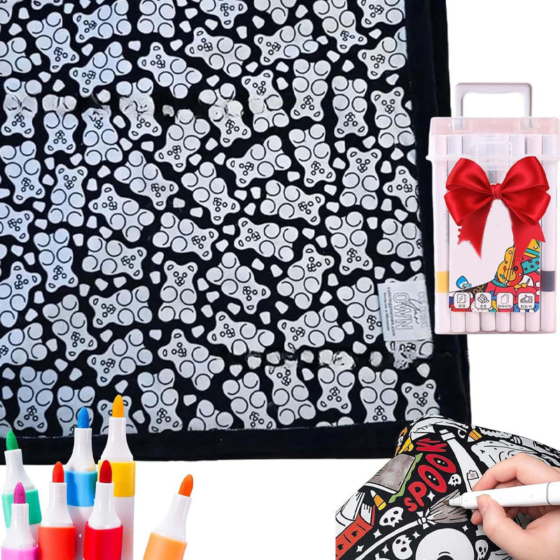 🔥50% OFF🔥DIY Coloring Blanket with Markers