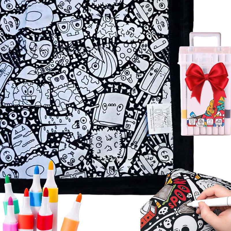 🔥50% OFF🔥DIY Coloring Blanket with Markers