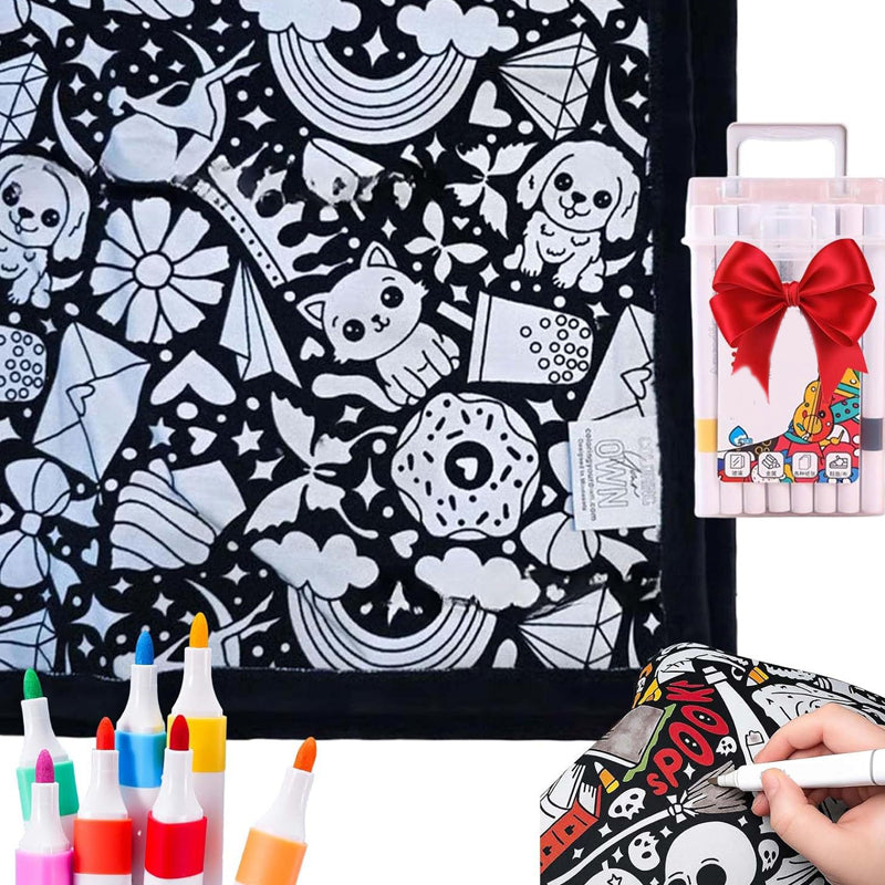 🔥50% OFF🔥DIY Coloring Blanket with Markers