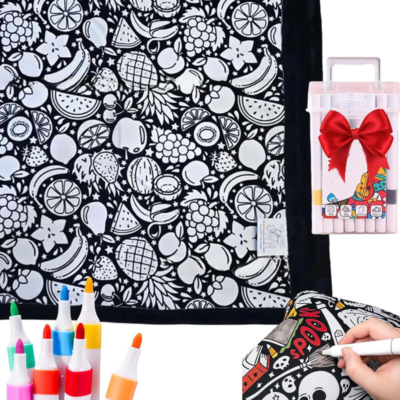 🔥50% OFF🔥DIY Coloring Blanket with Markers