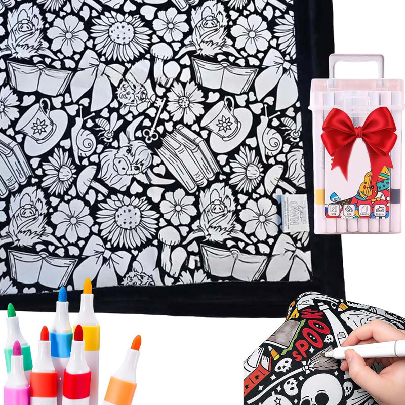 🔥50% OFF🔥DIY Coloring Blanket with Markers