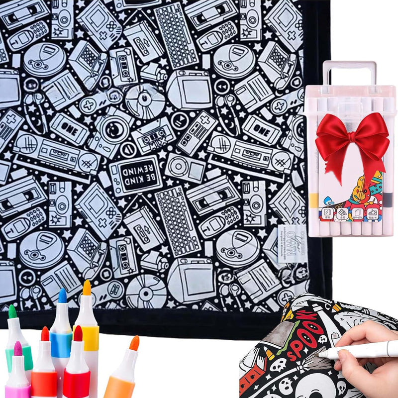 🔥50% OFF🔥DIY Coloring Blanket with Markers