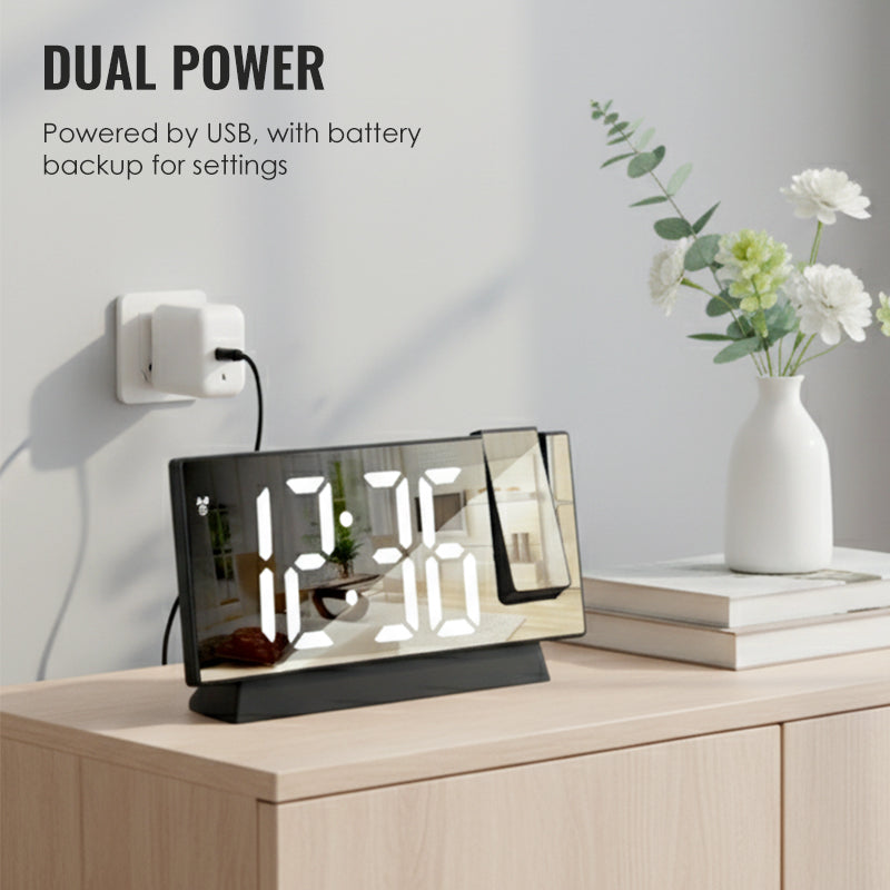 ⏳Time-limited Special⏰LED Mirror Projection Alarm Clock🕰️🎁