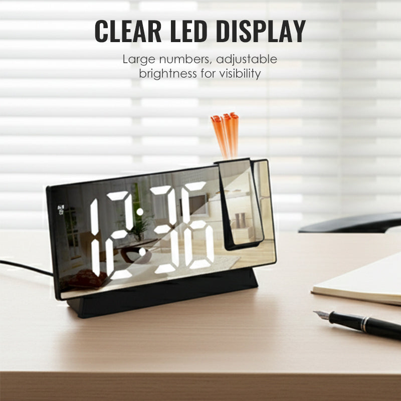 ⏳Time-limited Special⏰LED Mirror Projection Alarm Clock🕰️🎁