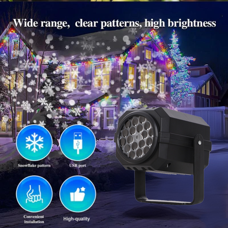 Rotating LED Christmas Pattern Projector Light