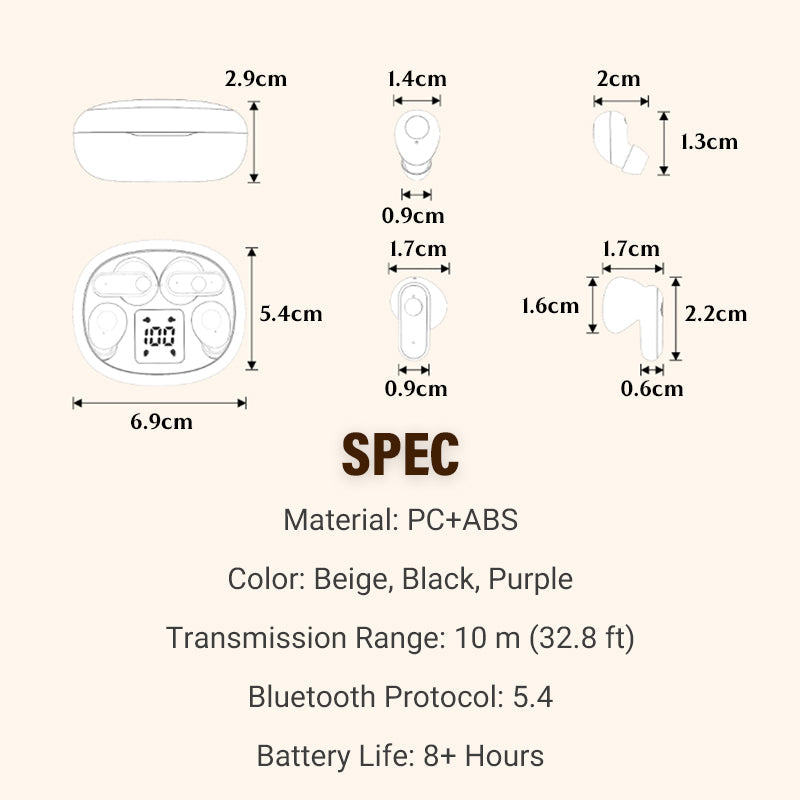 Dual-Pair Wireless Bluetooth Headset with LED Charging Case