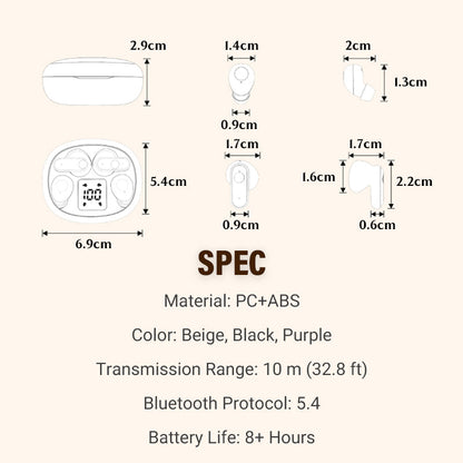 Dual-Pair Wireless Bluetooth Headset with LED Charging Case