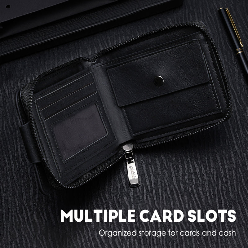 🧳   50% OFF! 🕰️ Compact vintage zippered wallet for men – Durable material, classic design, and the perfect travel companion ✈️