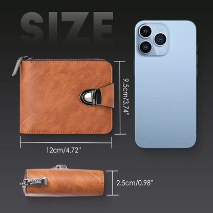🧳   50% OFF! 🕰️ Compact vintage zippered wallet for men – Durable material, classic design, and the perfect travel companion ✈️