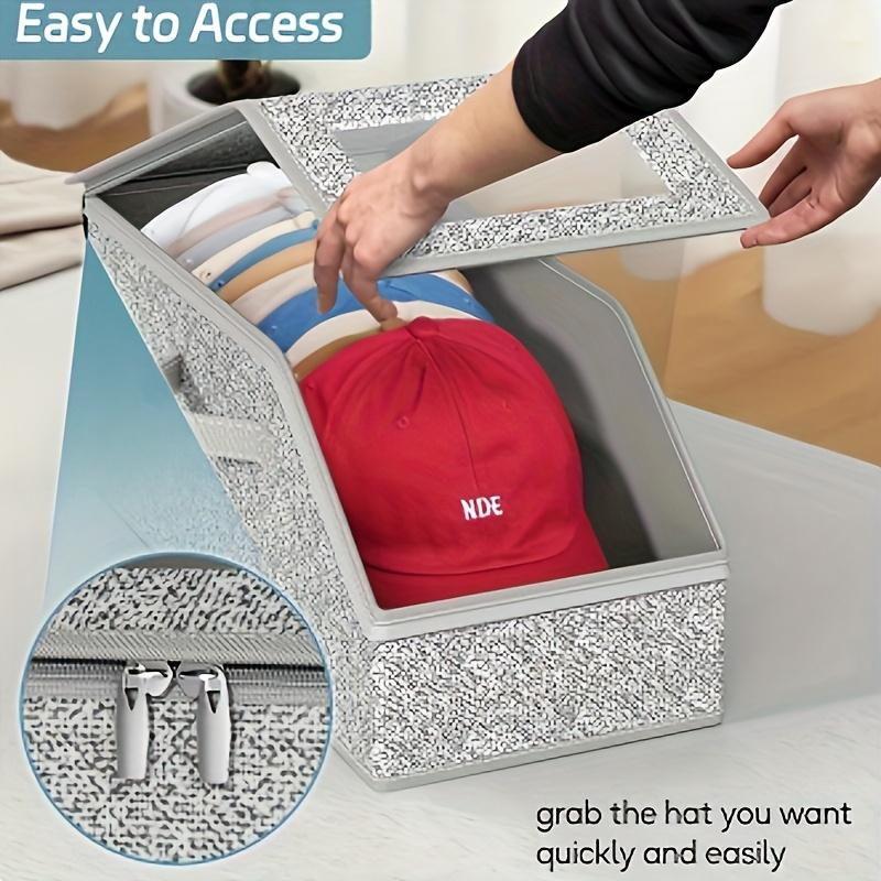 Stackable storage boxes for baseball caps