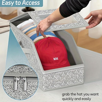 Stackable storage boxes for baseball caps