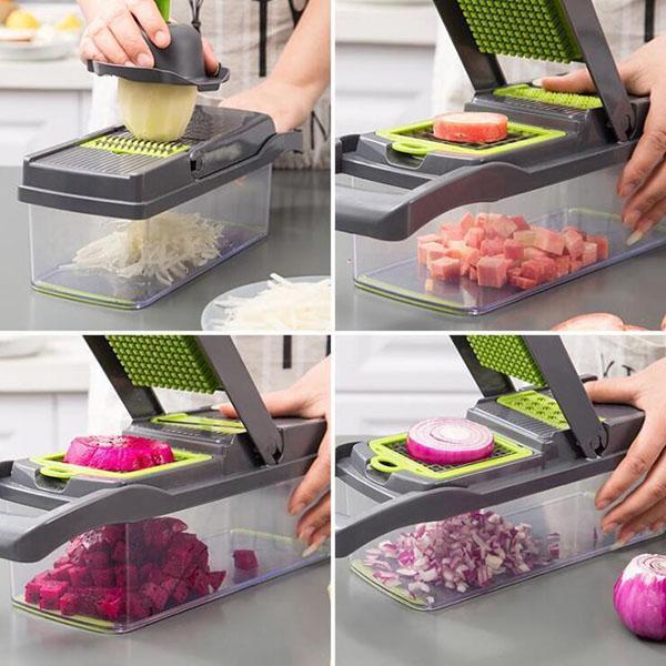 ✨Multifunction vegetable slicer – stainless steel blades, easy to clean, multiple cooking modes🥗