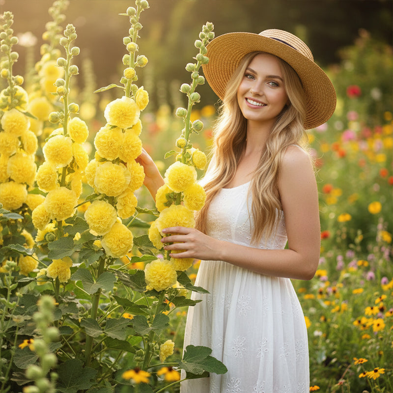 ✨ Sow hollyhock seeds🌱 and harvest a wall full of colorful flowers!🌺