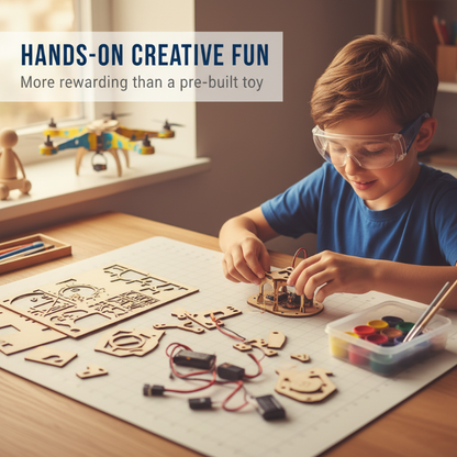 ✈️ LIMITED-TIME 50% OFF! 💥 DIY Wooden Drone Building Kit – Altitude Hold, STEM Learning, Family Fun ✨