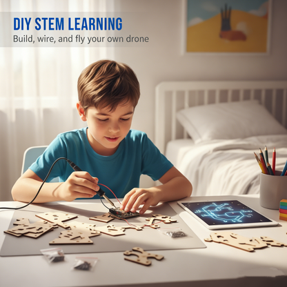 ✈️ LIMITED-TIME 50% OFF! 💥 DIY Wooden Drone Building Kit – Altitude Hold, STEM Learning, Family Fun ✨