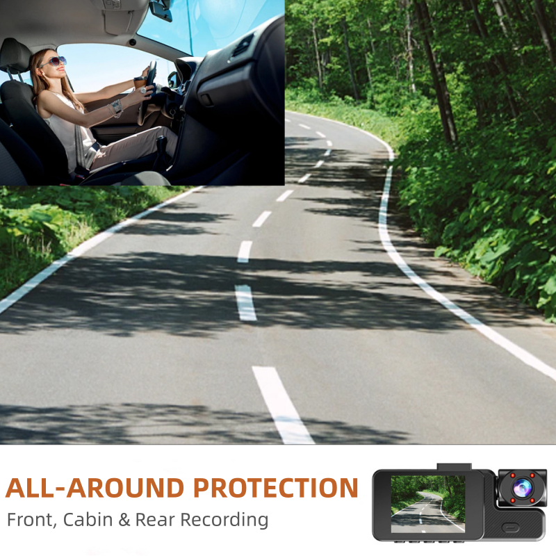 📸 3-Channel 1080P Dash Cam with WiFi🚗