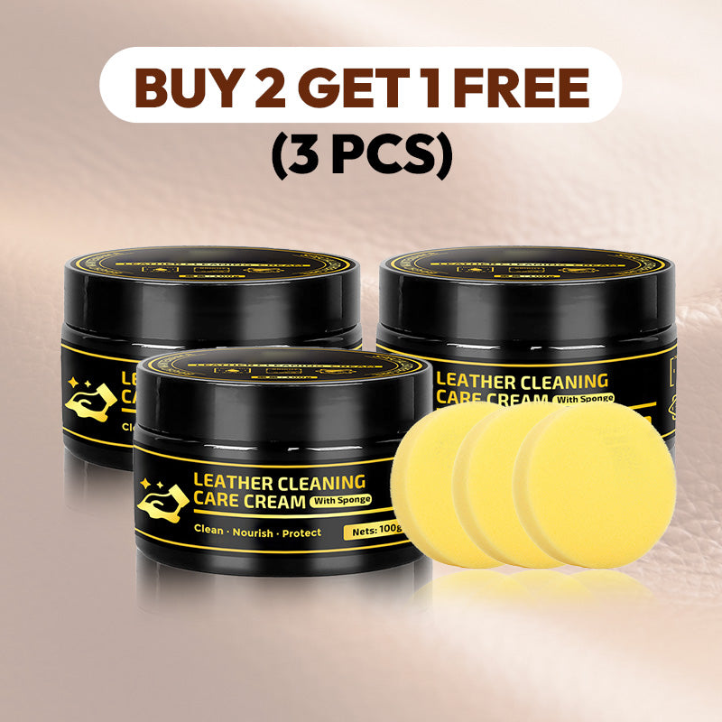 ✨ Leather Care & Cleaning Cream with Sponge 🧼