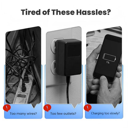 6-in-1 Power Strip with 3 Outlets & 3 USB Ports