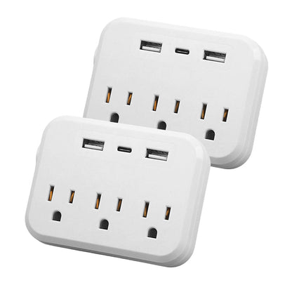 6-in-1 Power Strip with 3 Outlets & 3 USB Ports
