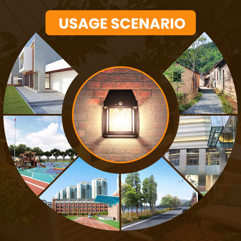 ⚡Motion-Sensor Solar-Powered Tungsten Wall Lamp—Warm glow illuminates when you approach💡, starlight conceals when you depart!🌙