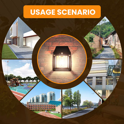 ⚡Motion-Sensor Solar-Powered Tungsten Wall Lamp—Warm glow illuminates when you approach💡, starlight conceals when you depart!🌙