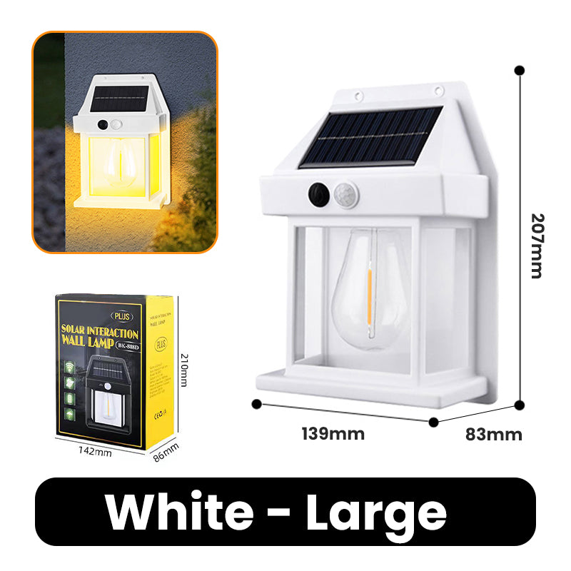 ⚡Motion-Sensor Solar-Powered Tungsten Wall Lamp—Warm glow illuminates when you approach💡, starlight conceals when you depart!🌙