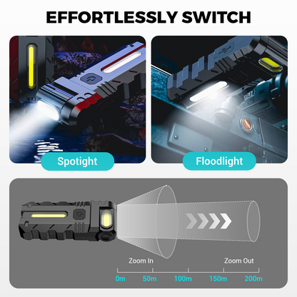 💎 56% OFF! 💎 180° rotatable LED work light – dual beam, magnetic base, and USB-C charging port