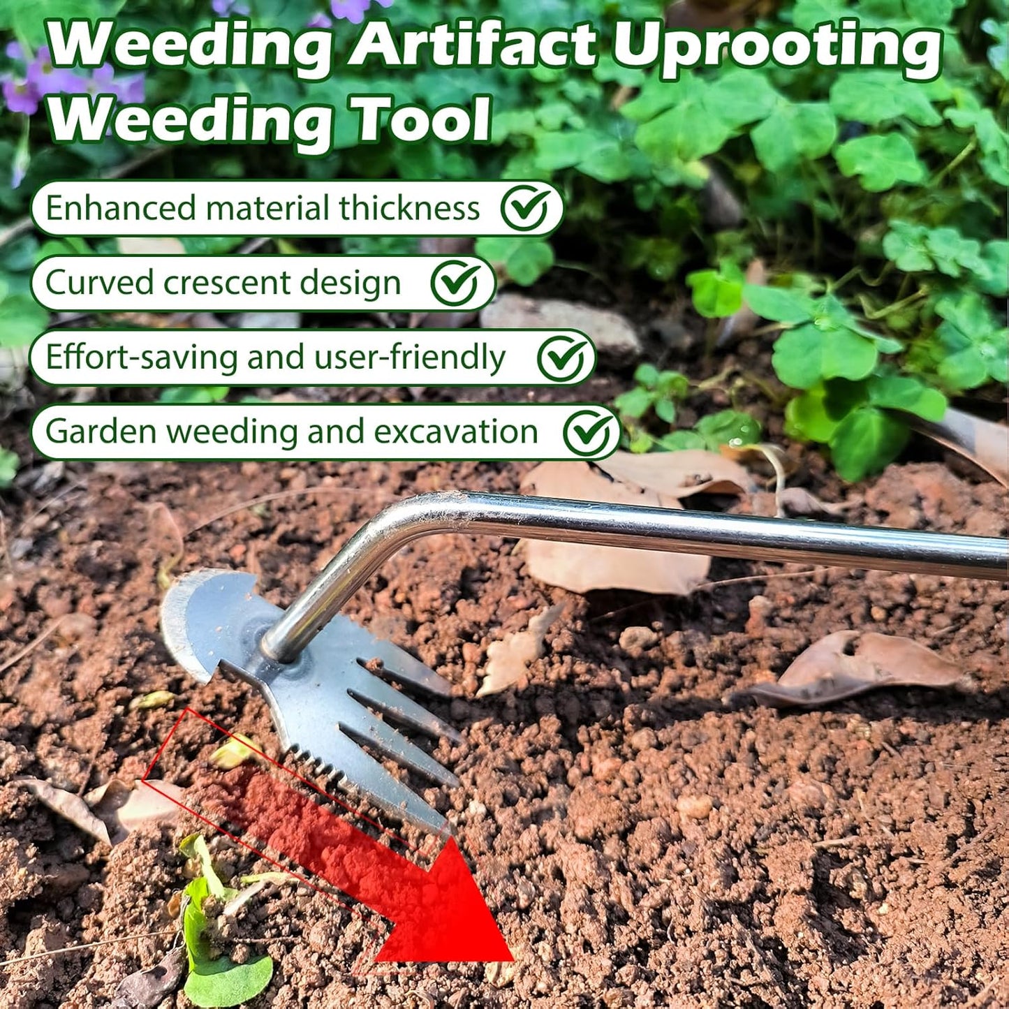 💎 THE ULTIMATE WEEDING ARTIFACT! 💎 Manganese Steel Uprooting Tool – Sharp Tines, Ergonomic Handle & All-Weather Durability