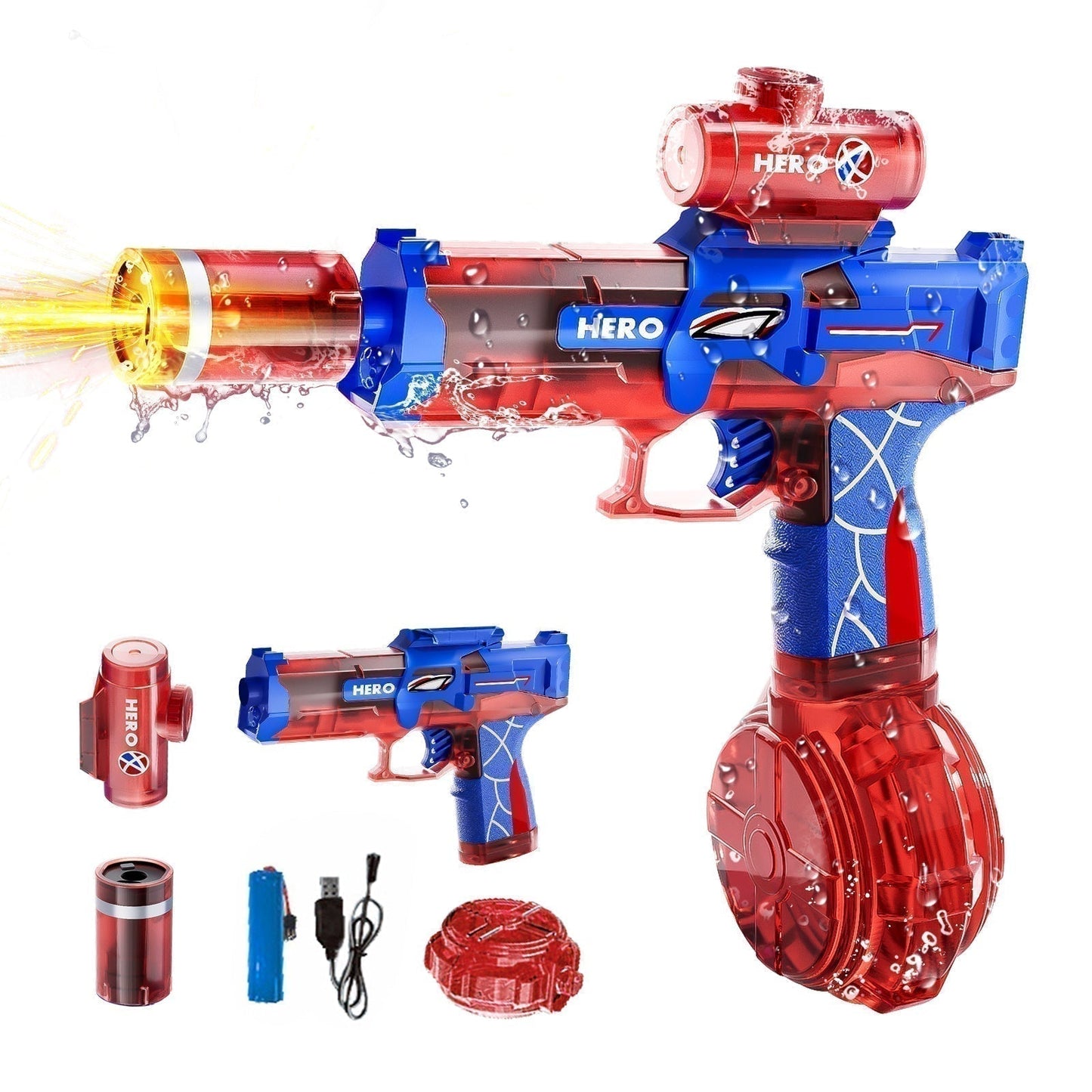 🥳2026 HOT SALE🥳💞50K+ SOLD!💥🔫💡 50% OFF! Electric Water Gun – LED lights sync with every shot, rechargeable & high-capacity. Splash-resistant, endless fun for pool & backyard. Take water fights to the next level! ⚡💦