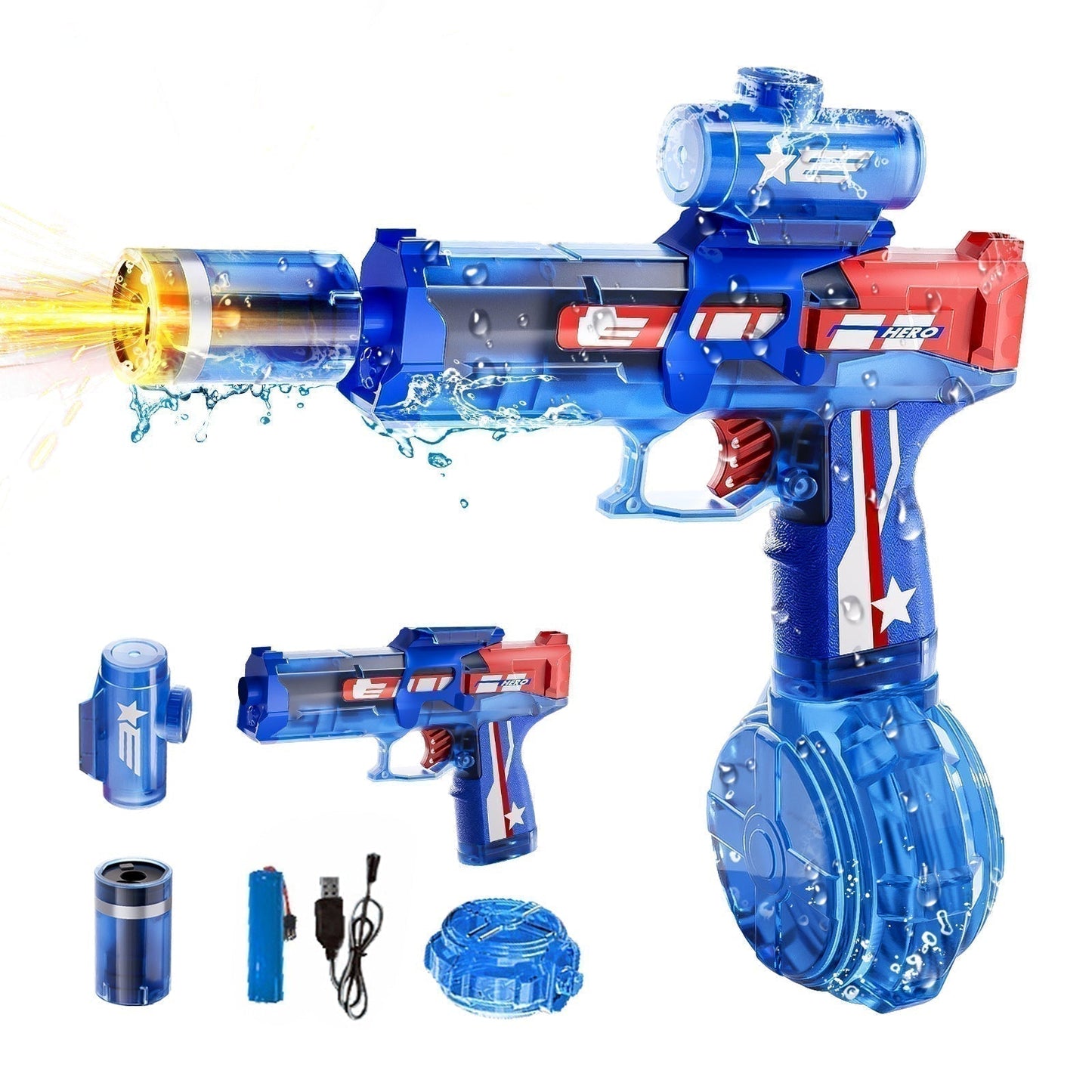 🥳2026 HOT SALE🥳💞50K+ SOLD!💥🔫💡 50% OFF! Electric Water Gun – LED lights sync with every shot, rechargeable & high-capacity. Splash-resistant, endless fun for pool & backyard. Take water fights to the next level! ⚡💦