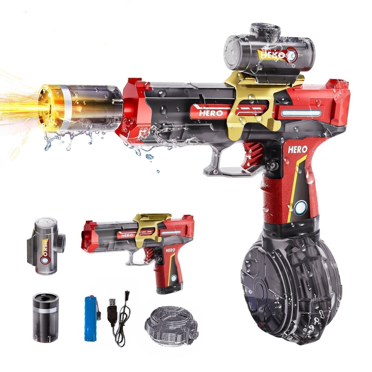 🥳2026 HOT SALE🥳💞50K+ SOLD!💥🔫💡 50% OFF! Electric Water Gun – LED lights sync with every shot, rechargeable & high-capacity. Splash-resistant, endless fun for pool & backyard. Take water fights to the next level! ⚡💦