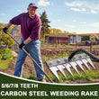 🔥🌿 Limited-time 58% OFF! 🌱 5/6/7/8-tine carbon steel weeding rake—comfortable grip, rakes through to the bottom, pulls weeds right out by the roots! 🧤✨