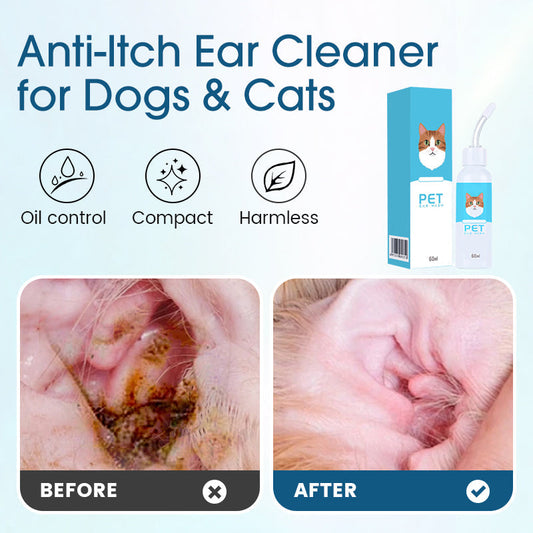 🐶🐱 Ear cleaner, Relieves itching in dogs & cats