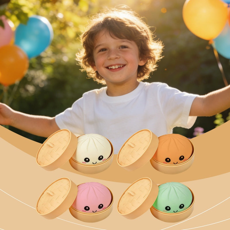 🥳2026 HOT SALE💞50K+ SOLD!👵🥟Glitter Dumpling Squishy Steamer Blind Box Surprise Squeeze Fun✨