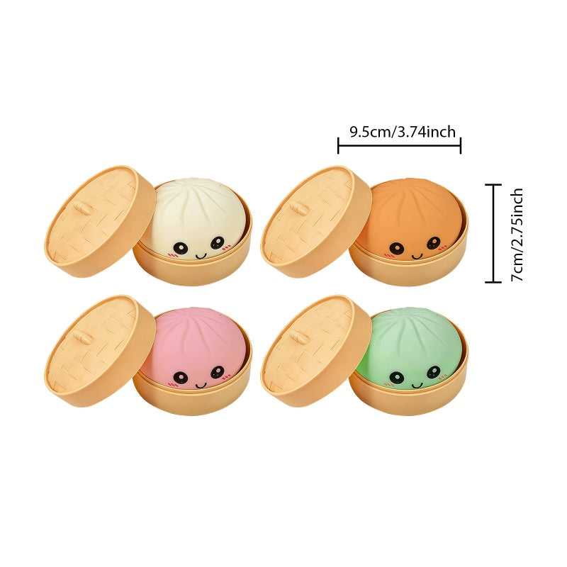 🥳2026 HOT SALE💞50K+ SOLD!👵🥟Glitter Dumpling Squishy Steamer Blind Box Surprise Squeeze Fun✨