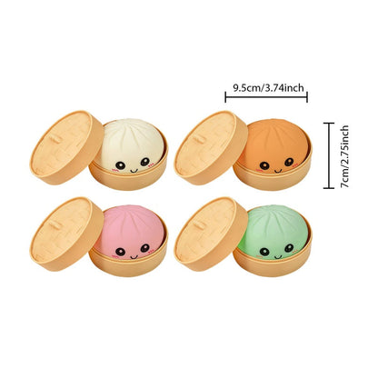 🥳2026 HOT SALE💞50K+ SOLD!👵🥟Glitter Dumpling Squishy Steamer Blind Box Surprise Squeeze Fun✨